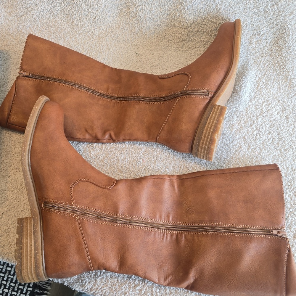 B.O.C. By Born Women's Celine Tan Knee-High Riding Boot Side Zip Size 10 NWT - Picture 7 of 13